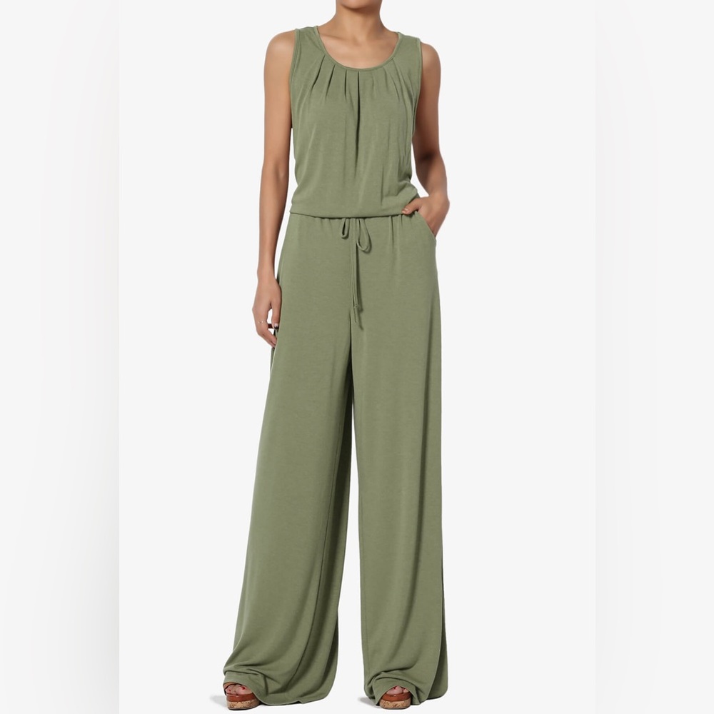 Zenana Outfitters Pleated Wide Leg Jumpsuit - Picture 3 of 9